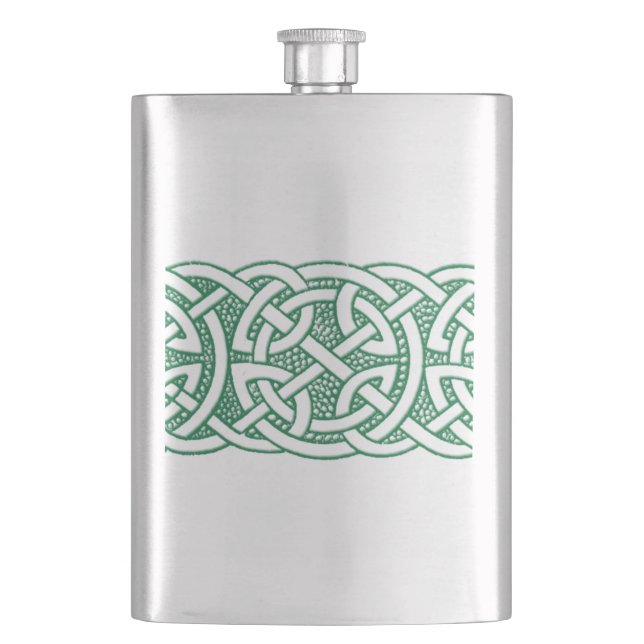 Rustic Irish Celtic Knot Ornament Hip Flask (Front)