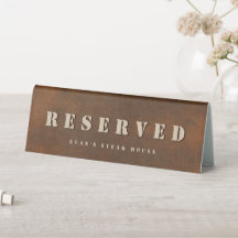 Rustic Iron Bold Stencil Brown Metal Reserved