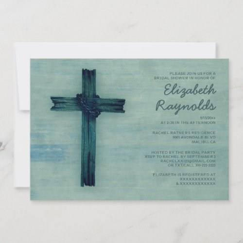 Rustic Iron Cross Bridal Shower Invitations
