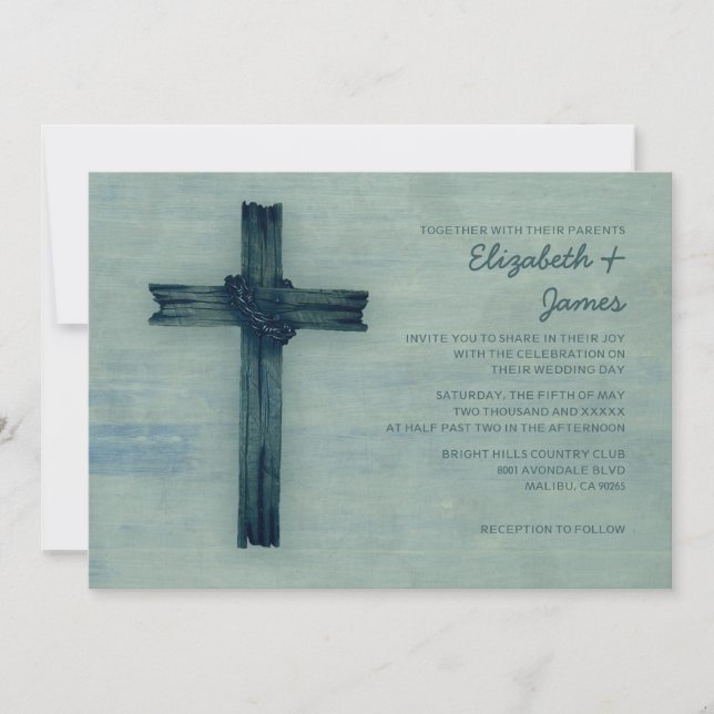 Rustic Iron Cross Wedding Invitations (Front)
