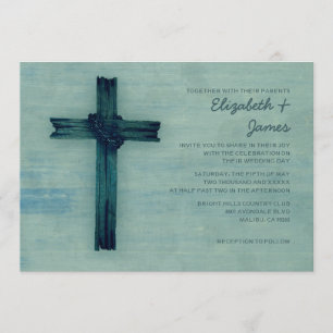 Rustic Iron Cross Wedding Invitations