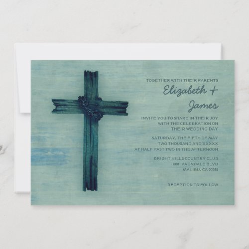 Rustic Iron Cross Wedding Invitations