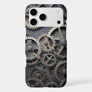 Rustic irregular mechanical gears iPhone 17 pro max case