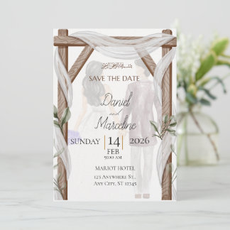Rustic Islamic Save the Date Invitation