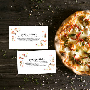 Rustic Italian Slice Pizza Books For Baby Shower  Enclosure Card