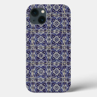 Rustic Italian Tiles Azulejo Blue White Geometric