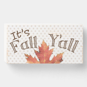 Rustic It's Fall Y'all Leaf Wooden Box Sign