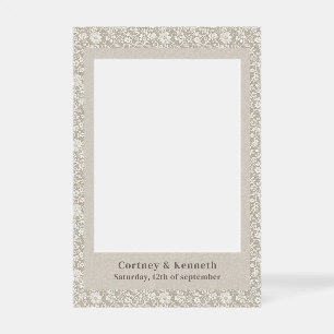 Rustic Ivory Lace Romantic Vintage Wedding Selfie Frame