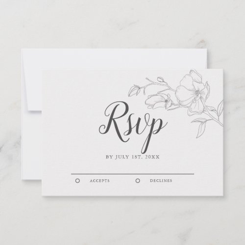 Rustic Ivory Magnolia Flowers Wedding RSVP Card