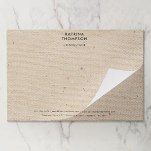 Rustic Ivory Paper Minimalist Business Corporate  Paper Pad