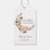 Classic Dusty Pink Rose Floral Wedding Thank You Gift Tags