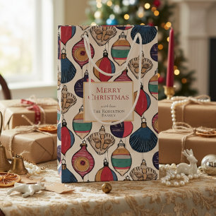 Rustic Ivory Xmas Ornaments Small Gift Bag