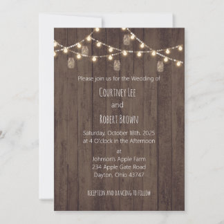 Rustic Jar Barn Wedding Invitation