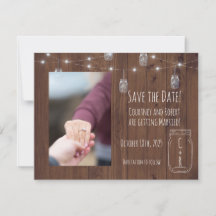 Rustic Jar Twinkle Lights Save the Date