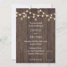 Rustic Jar Wedding Invitation