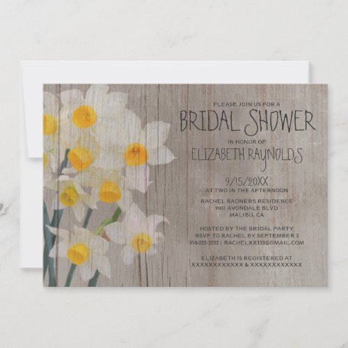 Rustic Jonquil Bridal Shower Invitations