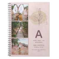 Rustic Journal Gift Personalized Abstract Leaf