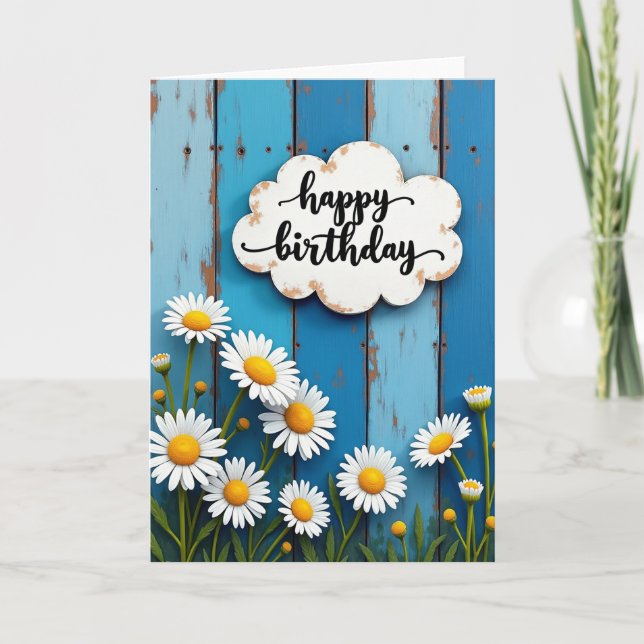 Rustic Joy Birthday Card (Front)