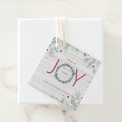Rustic Joy  Holiday Christmas Gift Tags