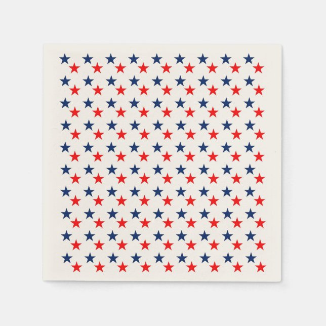 Rustic July Fourth Patriotic American Red Blue USA Napkins (Front)
