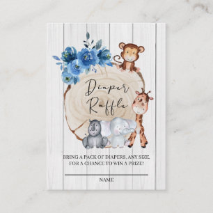 Rustic Jungle Animals Floral Diaper Raffle Ticket Enclosure Card