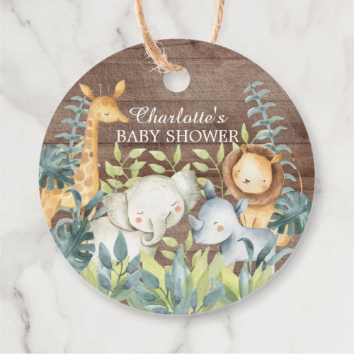 Rustic Jungle Baby Shower Favor Gift Tag
