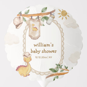 Rustic Jungle Dino Clothesline Boy Baby Shower Balloon