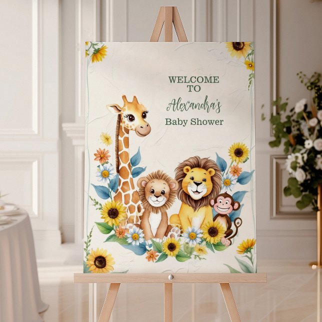Rustic Jungle Safari Animals Baby Shower Foam Board (Creator Uploaded)