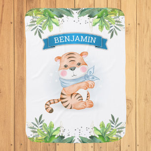 Rustic Jungle Safari Cute Tiger Cub Baby Blanket