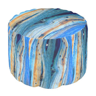 rustic juniper wood log pouf