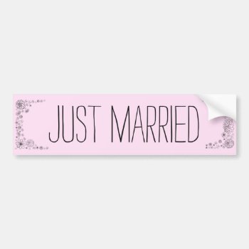 Rustic Just Married Bumper Sticker by TheSillyHippy at Zazzle