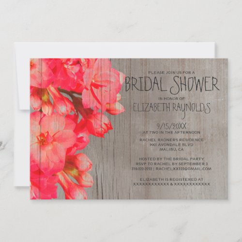 Rustic Kalanchoe Bridal Shower Invitations