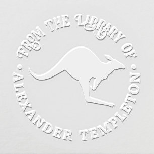 Rustic Kangaroo Silhouette “From the Library of” Embosser