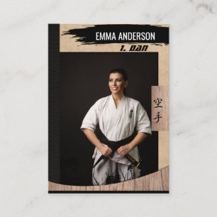 Rustic Karate Black Belt Wood Trading Card