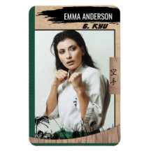 Rustic Karate Green Belt Wood Trading Card