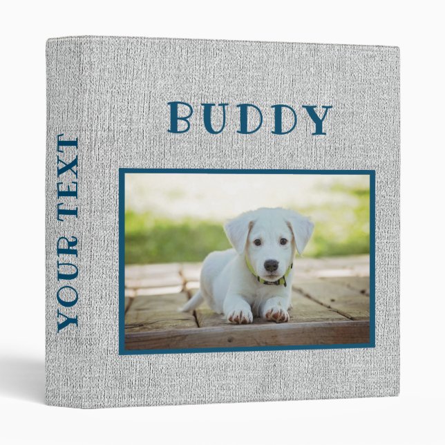 Rustic Keepsake Pet Dog Photo Album Binder (Front/Spine)