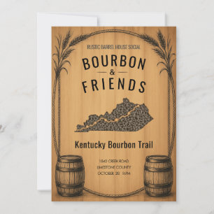 Rustic Kentucky Bourbon Themed Party Invitation