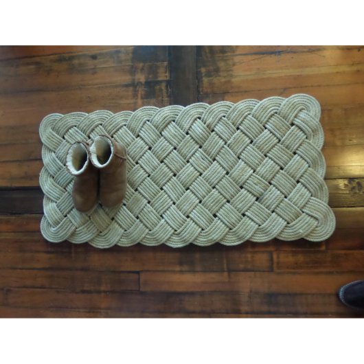 Rustic Khaki Hall Runner Rug (Top)