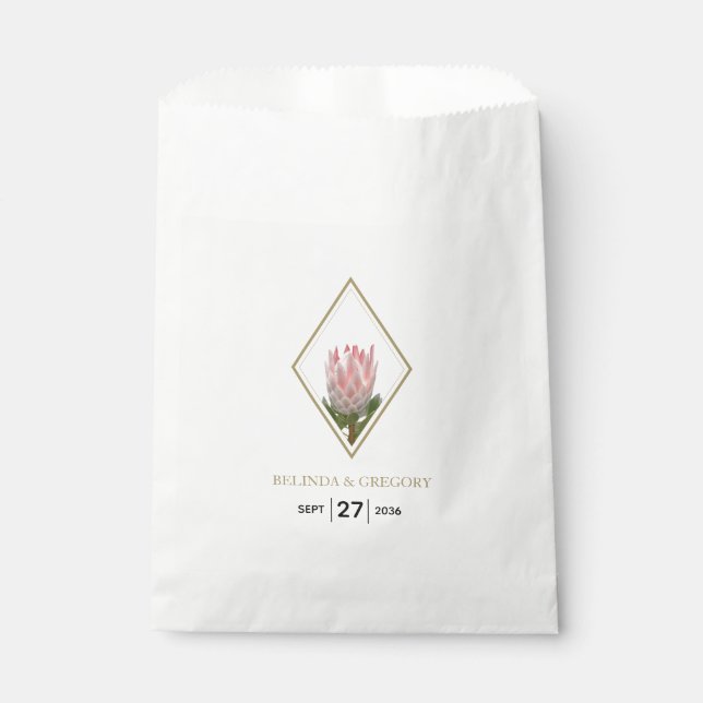Rustic King Protea Wedding   Favor Bag (Front)