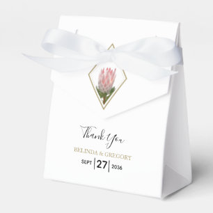 Rustic King Protea Wedding Favor Boxes