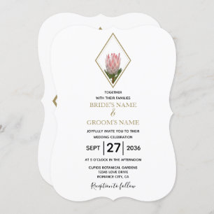 Rustic King Protea Wedding Invitations