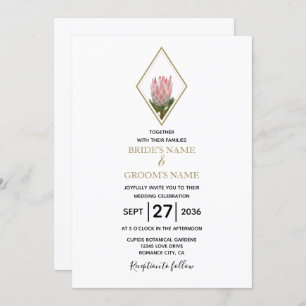 Rustic King Protea Wedding Invitations