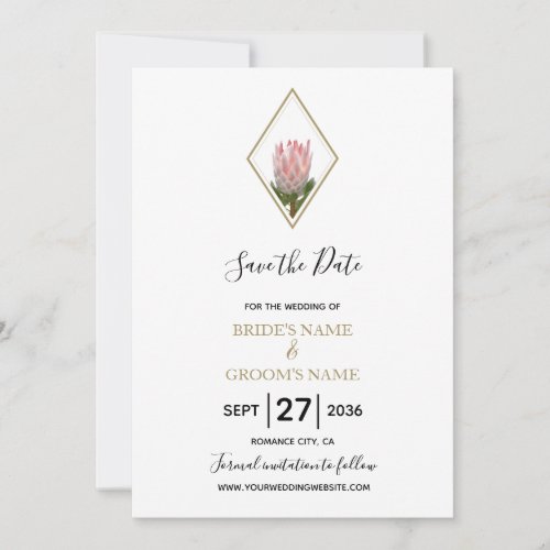 Rustic King Protea Wedding Save The Date