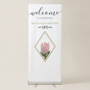 Rustic King Protea Wedding Welcome Sign