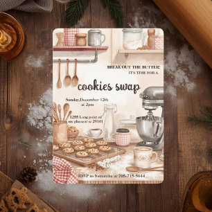 “Rustic Kitchen Cookie Swap Invitation