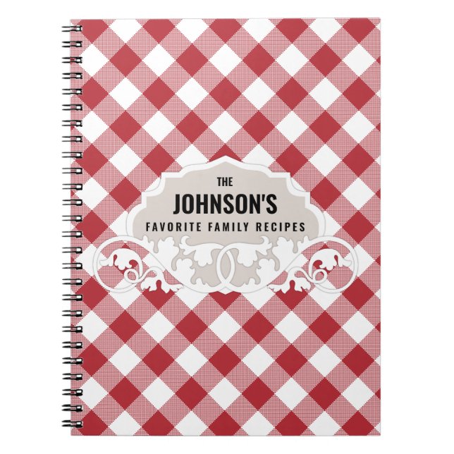 Rustic Kitchen Family Recipe Cookbook Notebook (Front)