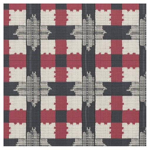 Rustic Knit Snowflake Plaid - Cozy Winter Boho Fabric