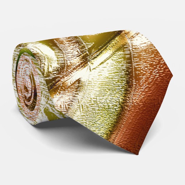 Rustic 'knotted wood stump cutout magnification'   neck tie (Rolled)