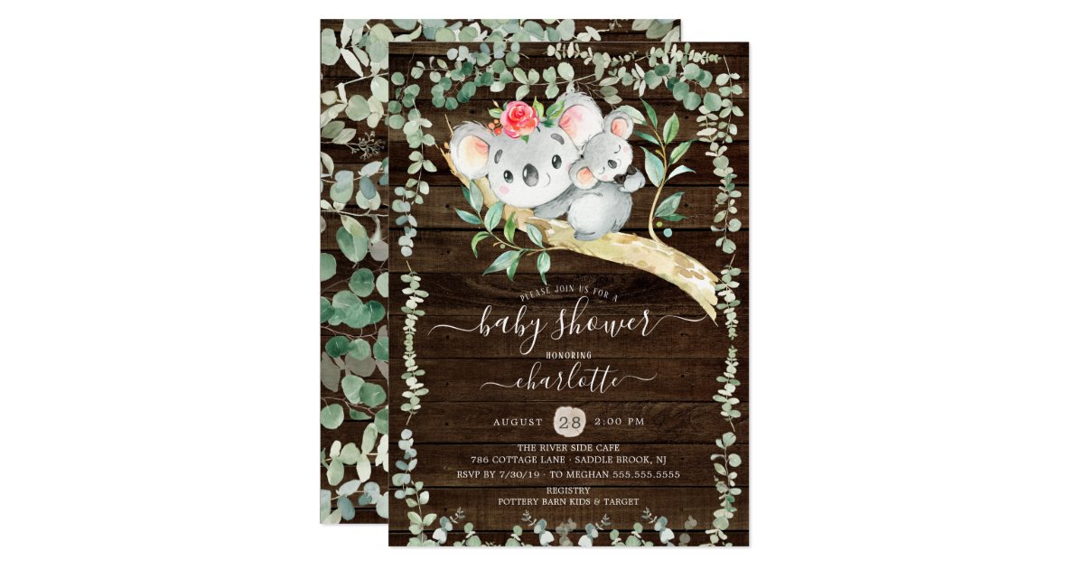 Rustic Koala Bear Boys Baby Shower Invitation Zazzle Com Rustic Koala Bear Boys Baby Shower Invitation Zazzle Com