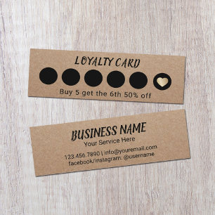 Rustic Kraft 6 Punch Loyalty Card